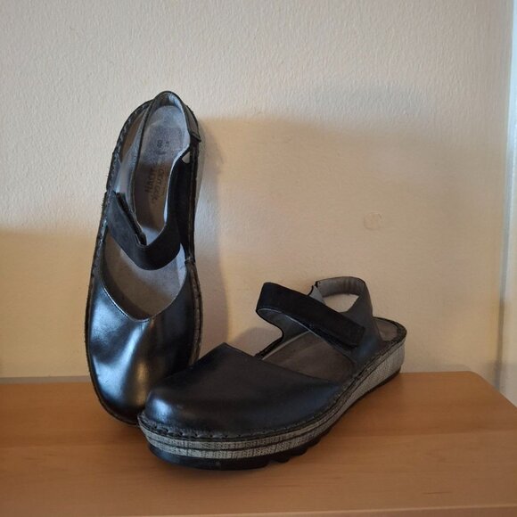 Naot Lantana Black Leather Comfort Sandals Velcro Straps Sz 9  9.5 (EU 40) - Picture 6 of 6